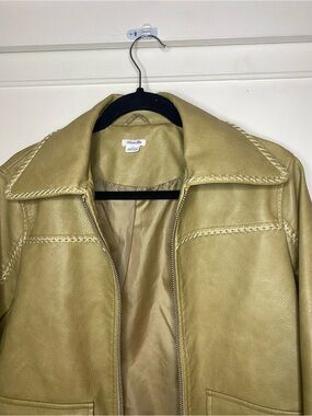 Kimchi Blue Faux Leather Jacket in Mustard Yellow